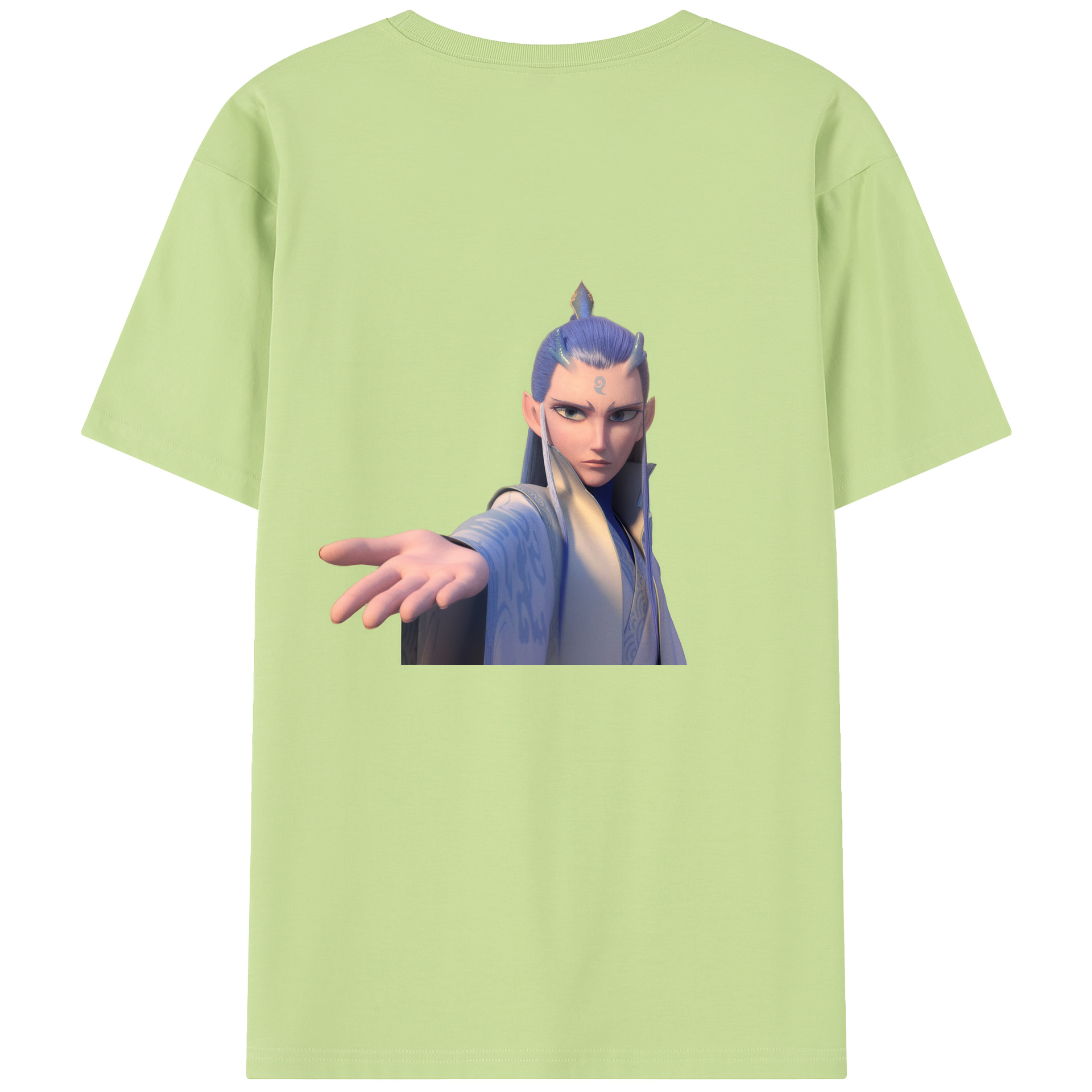（画像用） Ne Zha 2 ナタ 魔童の大暴れ 綿100％半袖Tシャツ（背面プリント）
